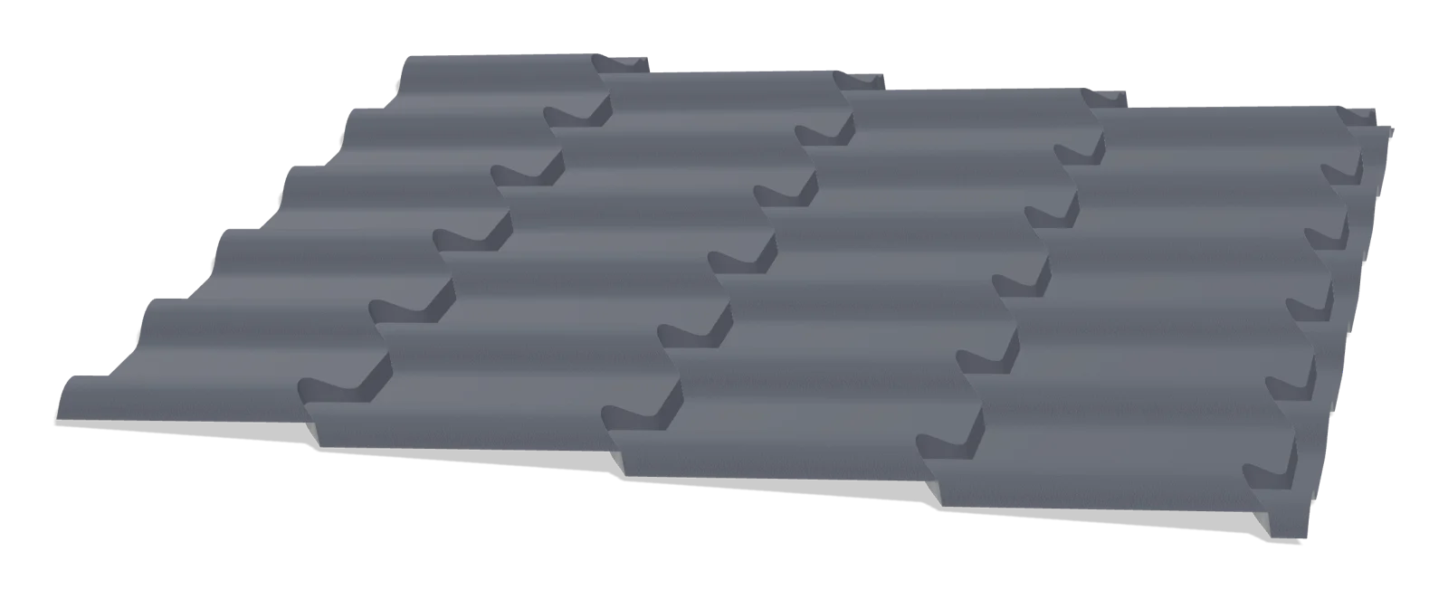 Muhtasham metall cherepitsa (2026), yon tomondan (RAL 7024 grafit, matoviy)